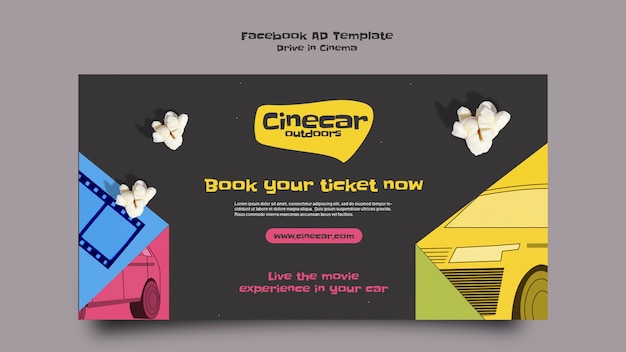 Social media promo template for drive-in cinema experience