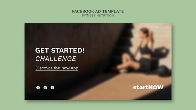 Free PSD social media promo template for fitness and nutrition