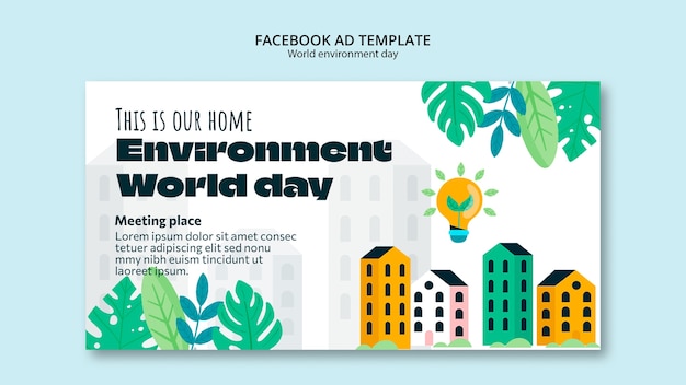 無料PSD 世界環境デーのお祝いのソーシャル メディア プロモーション テンプレート