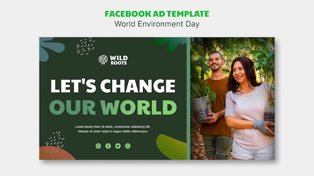 세계 환경의 날 기념 소셜 미디어 프로모션 템플릿