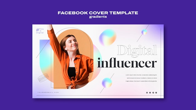 Free PSD social media promo template in gradient tone