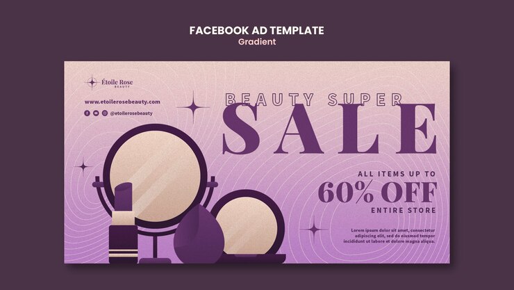 मुफ़्त PSD social media promo template in gradient tone