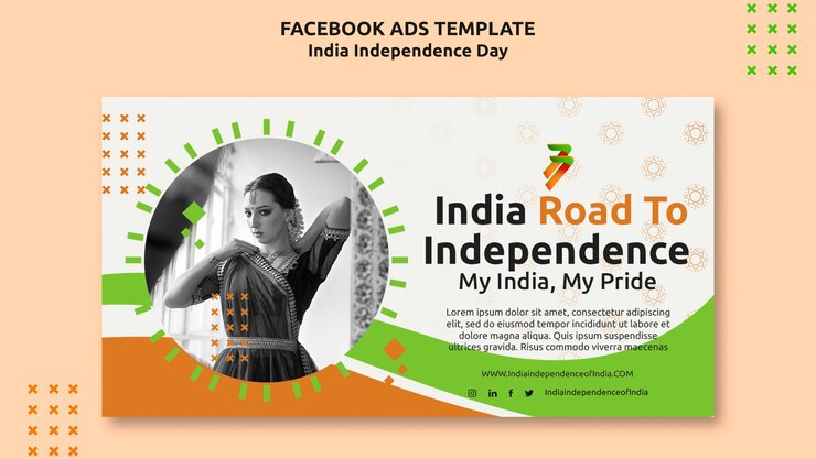 मुफ़्त PSD social media promo template for india independence day celebration