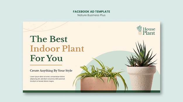 Social media promo template for indoor potted plants