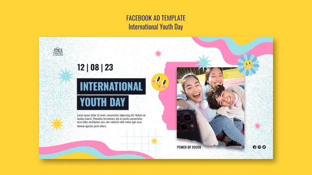 Free PSD social media promo template for international youth day celebration