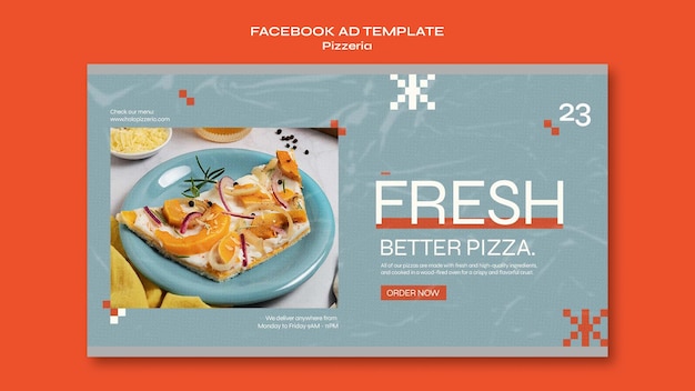 Free PSD social media promo template for italian pizza restaurant