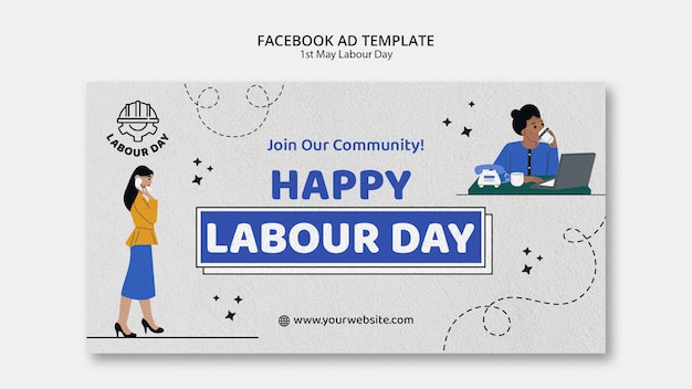PSD gratuito modello promozionale sui social media per la celebrazione della festa del lavoro