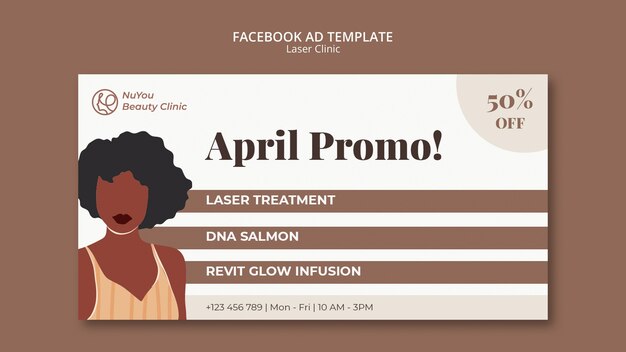 Free PSD social media promo template for laser hair removal clinic