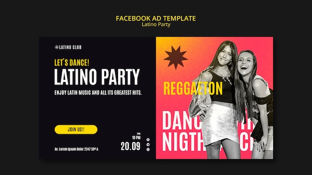 Social media promo template for latino party