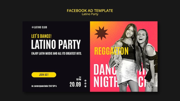 Free PSD social media promo template for latino party