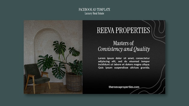 Free PSD social media promo template for luxury real estate