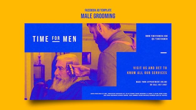 Social media promo template for male self-care and grooming