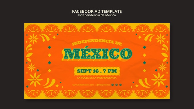 Free PSD social media promo template for mexican independence day
