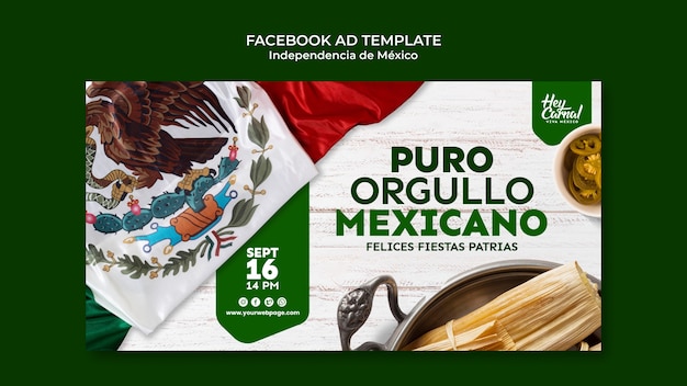 Free PSD social media promo template for mexico independence day celebration