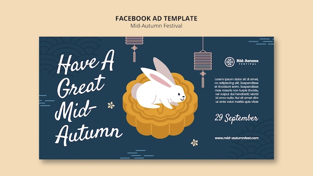 Free PSD social media promo template for mid-autumn festival celebration