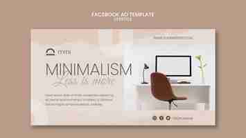 PSD gratuito modello promozionale sui social media per un design d'interni minimalista