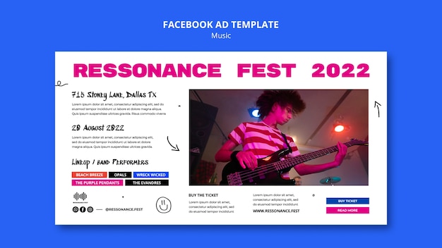 Modello di promozione sui social media per il festival musicale