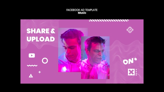 Free PSD social media promo template for music listening