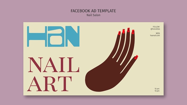 Free PSD social media promo template for nail salon business