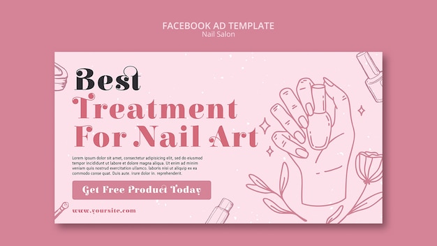 Free PSD social media promo template for nail salon business