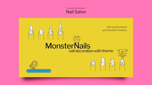 Free PSD social media promo template for nail salon business