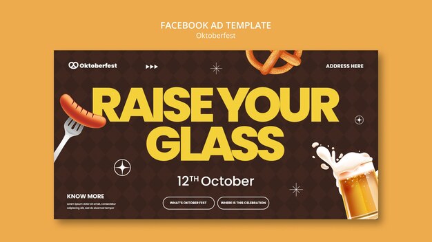 Social media promo template for oktoberfest beer festival celebration