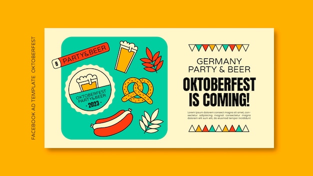 Free PSD social media promo template for oktoberfest beer festival celebration