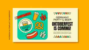 Free PSD social media promo template for oktoberfest beer festival celebration