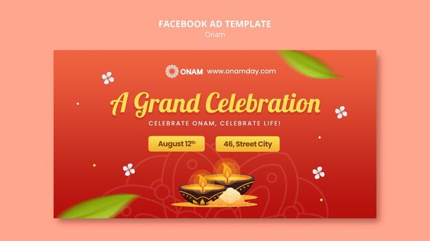 Free PSD social media promo template for onam festival celebration