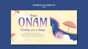 PSD gratuito modello promozionale dei social media per la celebrazione del festival onam