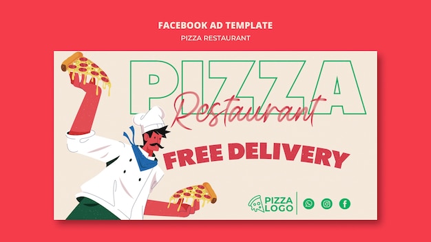 Free PSD social media promo template for pizza restaurant