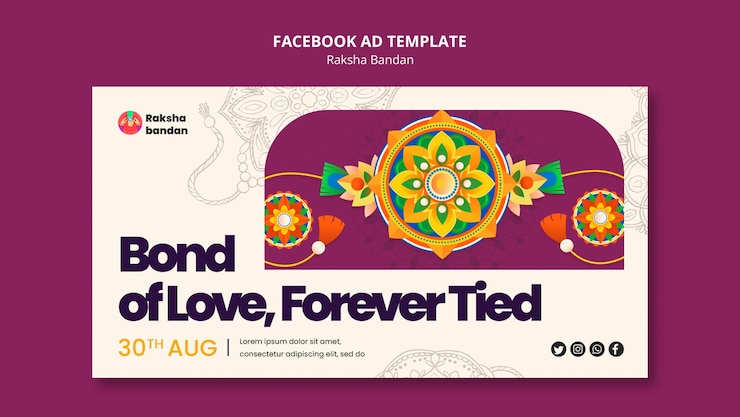 मुफ़्त PSD social media promo template for raksha bandhan celebration