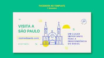 PSD gratuito modello di promozione sui social media per la celebrazione del sete de setembro