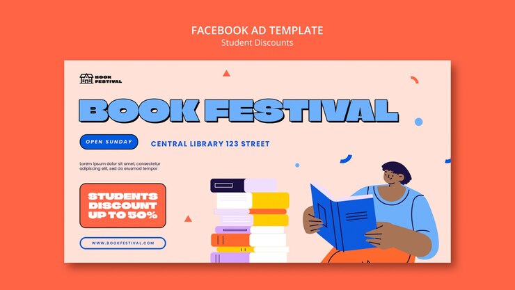 Free PSD social media promo template for student discounts and sale