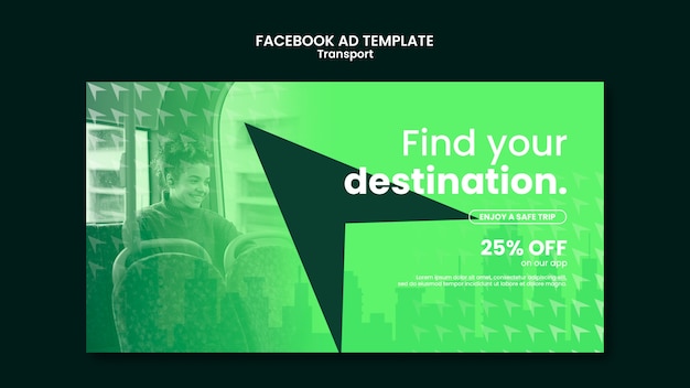 Free PSD social media promo template for transport and commuting