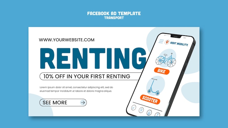 Free PSD social media promo template for transport and commuting