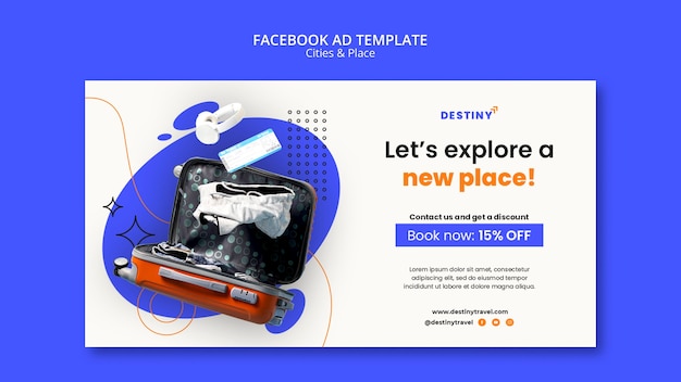 Free PSD social media promo template for traveling