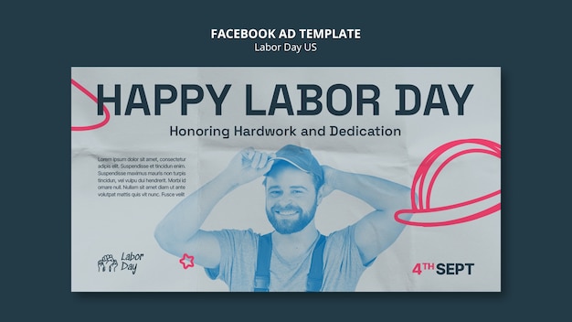 Free PSD social media promo template for us labor day celebration