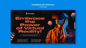 Free PSD social media promo template for virtual reality technology