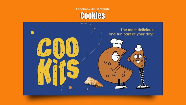 Free PSD social media promo template with cookies