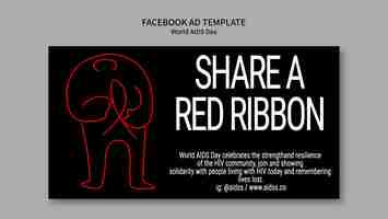 Free PSD social media promo template for world aids day awareness