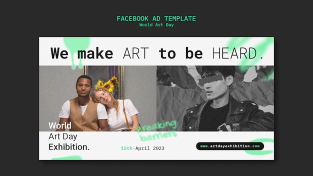 Social media promo template for world art day