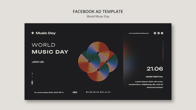 Free PSD social media promo template for world music day celebration