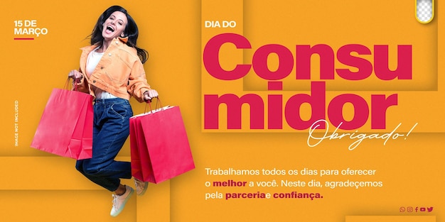 Social media psd in portuguese brazil consumer week customer day dia do consumidor in brazil