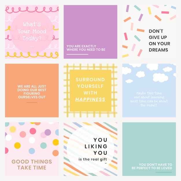 Free PSD social media quote templates psd with inspirational text