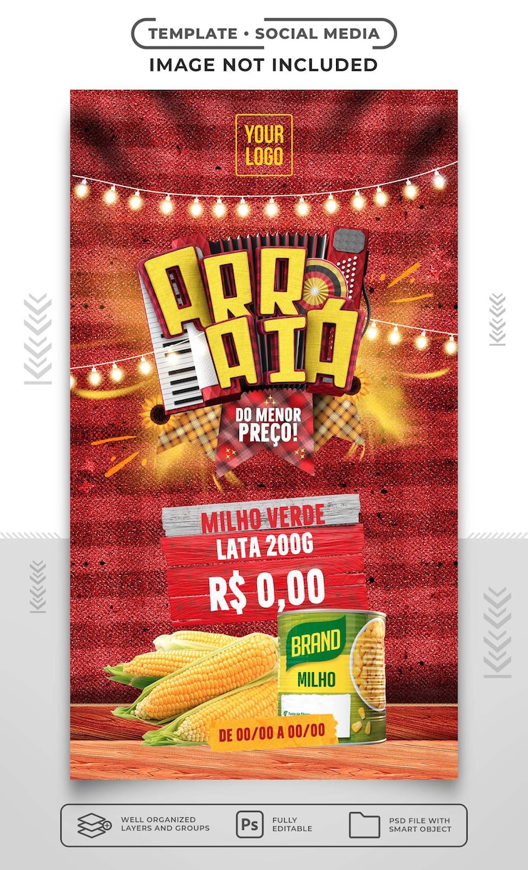Free PSD social media stories arraia of the lowest price for product sales