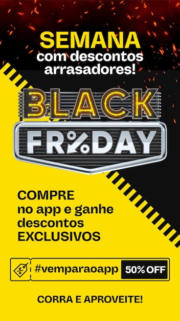 PSD gratuito le storie sui social media del black friday acquistano nell'app e ottieni sconti