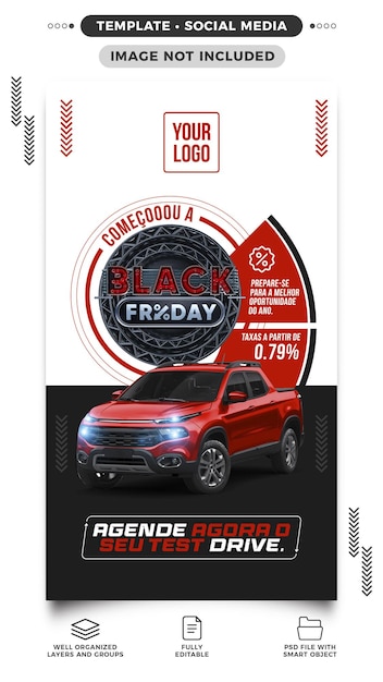 Free PSD social media stories black friday for vehicle sales