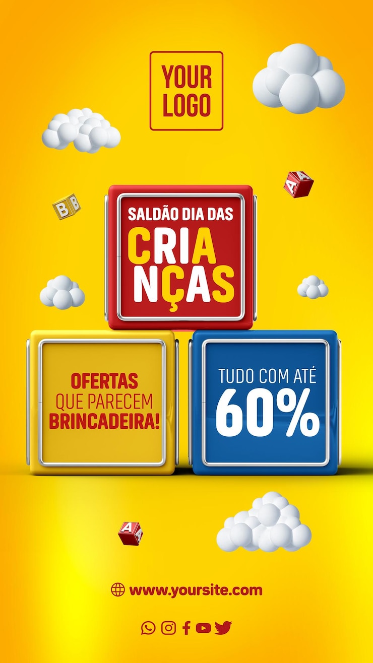 Free PSD social media stories children's day sale