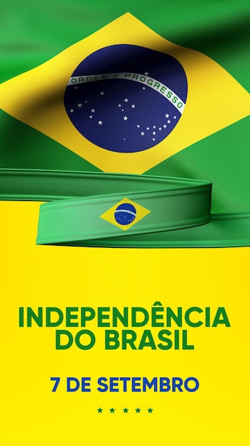 Free PSD social media stories independence from brazil september 7